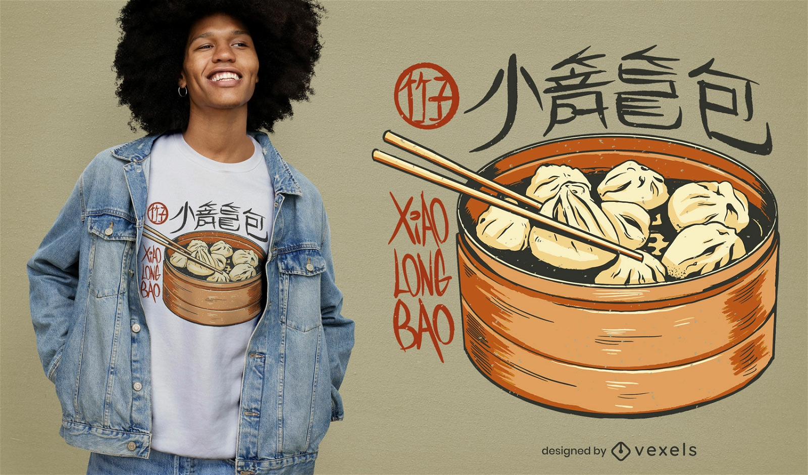 Design de camiseta de bolinhos Xiaolongbao