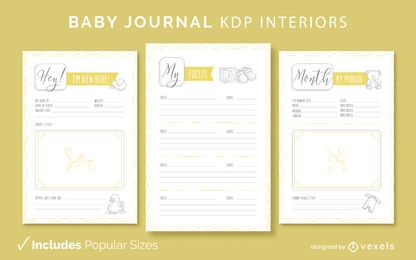 Baby journal KDP interior template design