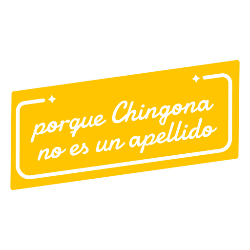 Distintivo amarelo de citação de Chingona Desenho PNG