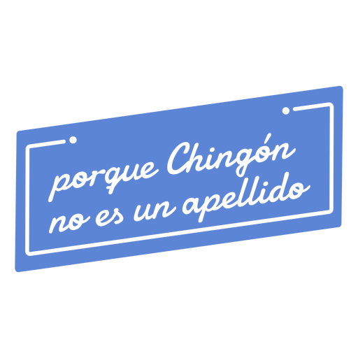 Distintivo azul de citação de Chingon Desenho PNG