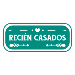 Frase española de recién casados Diseño PNG