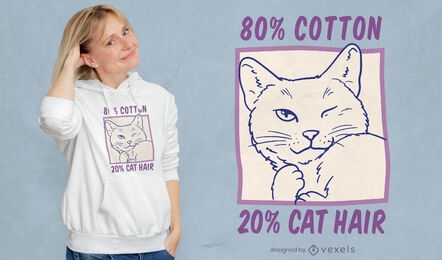 Design de camiseta de animal de gato bonito piscando