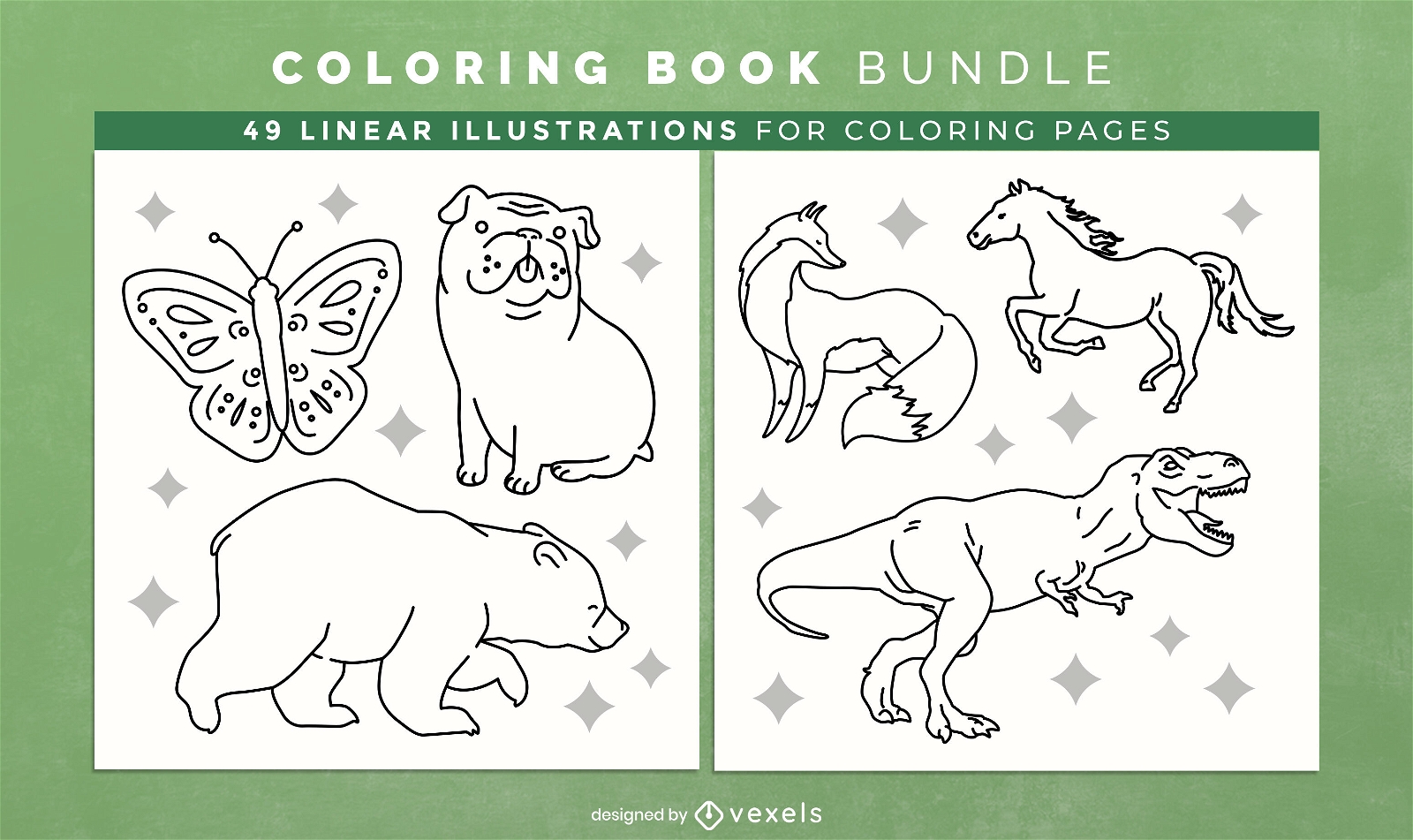 Design de p?ginas de livro para colorir de animais