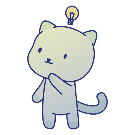 Cute cat with lightbulb PNG Design