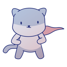 Cute superhero cat character PNG Design Transparent PNG