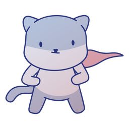 Personagem de gato super-herói fofo Desenho PNG
