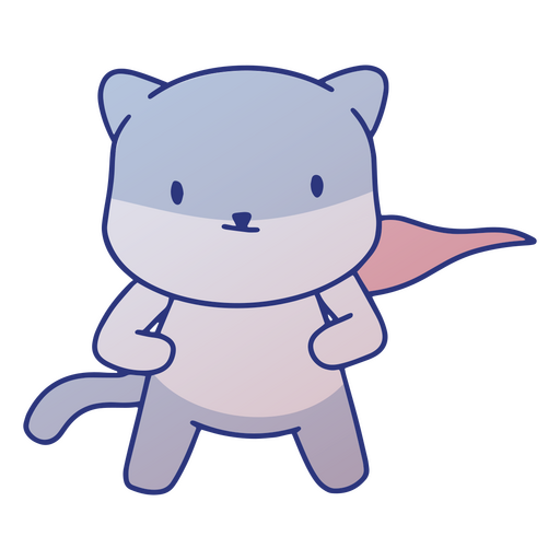 Cute superhero cat character PNG Design
