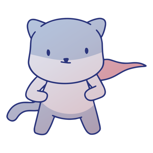 Lindo personaje de gato superhéroe Diseño PNG