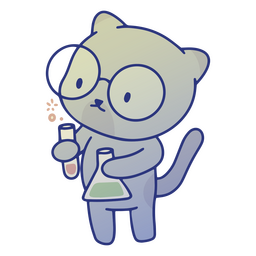 Personagem de gato de ciência fofo Desenho PNG