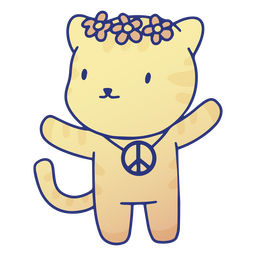 Personagem de gato hippie Desenho PNG