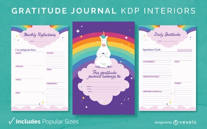 Gratitude journal KDP interior template design