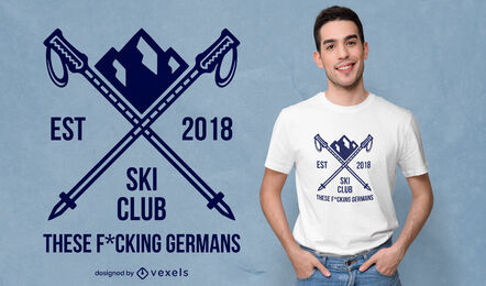 Diseño de camiseta de cita de deporte de nieve de esquí