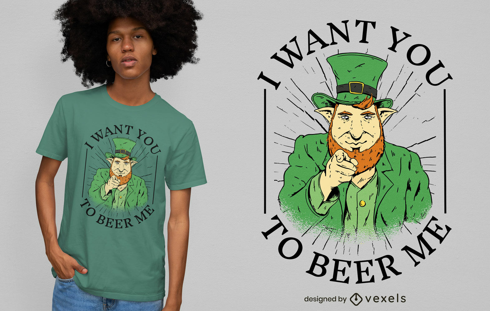 Design de camiseta com citação de cerveja de duende irlandês