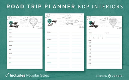 Planificador de viajes por carretera kdp diseño de interiores