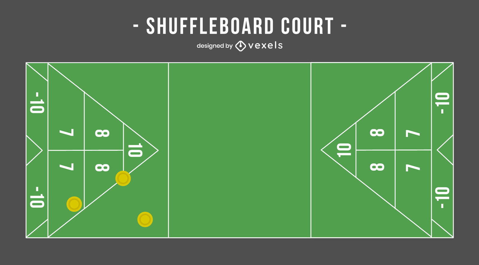 Design de ilustração da quadra de shuffleboard