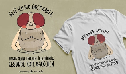 Design de camiseta de animais de insetos de mosca de fruta
