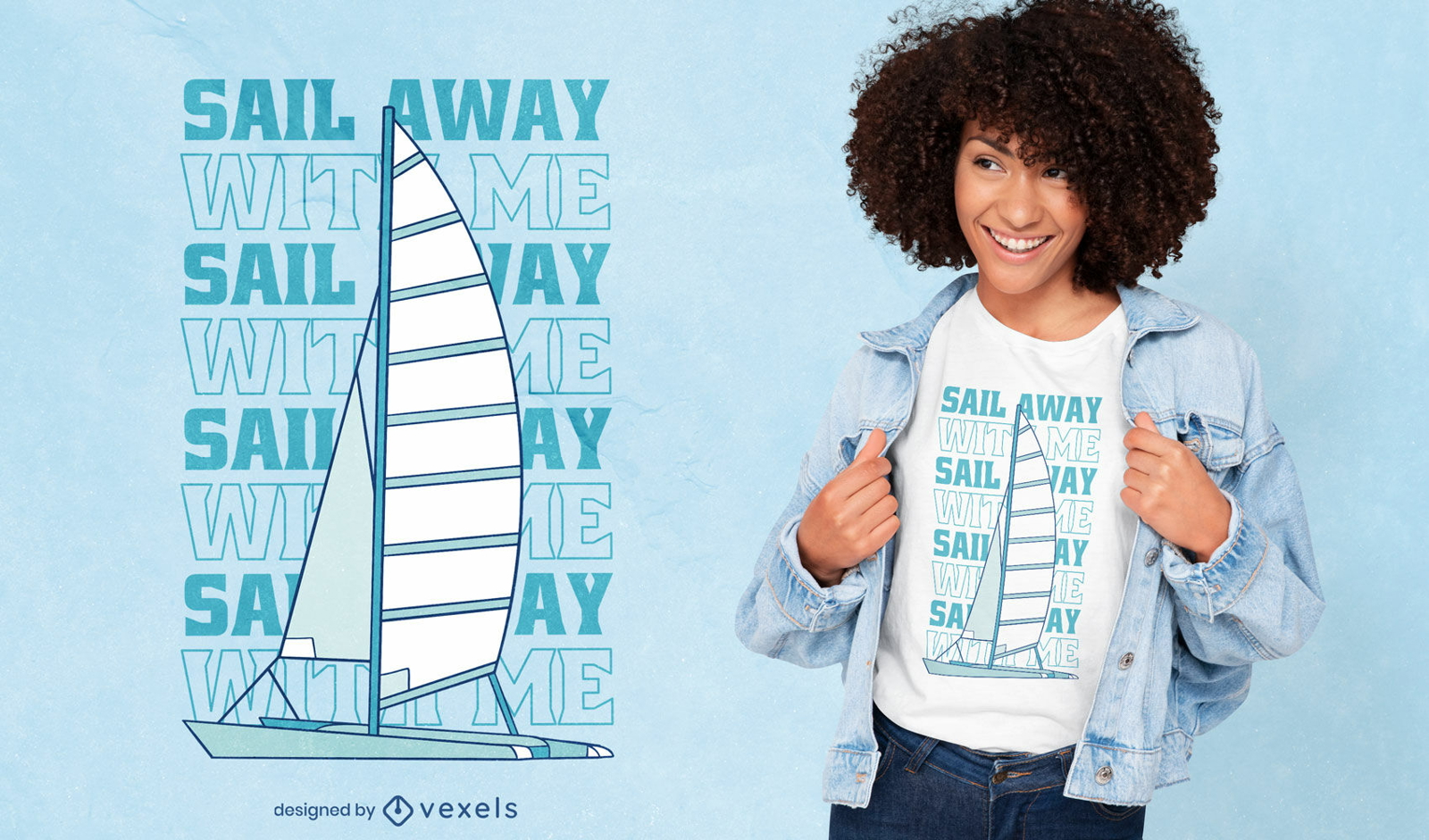 Sail away t-shirt design