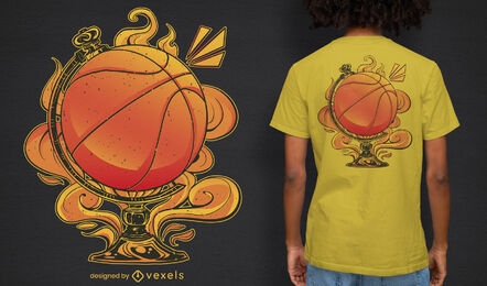 Design de camiseta de globo de esporte de basquete