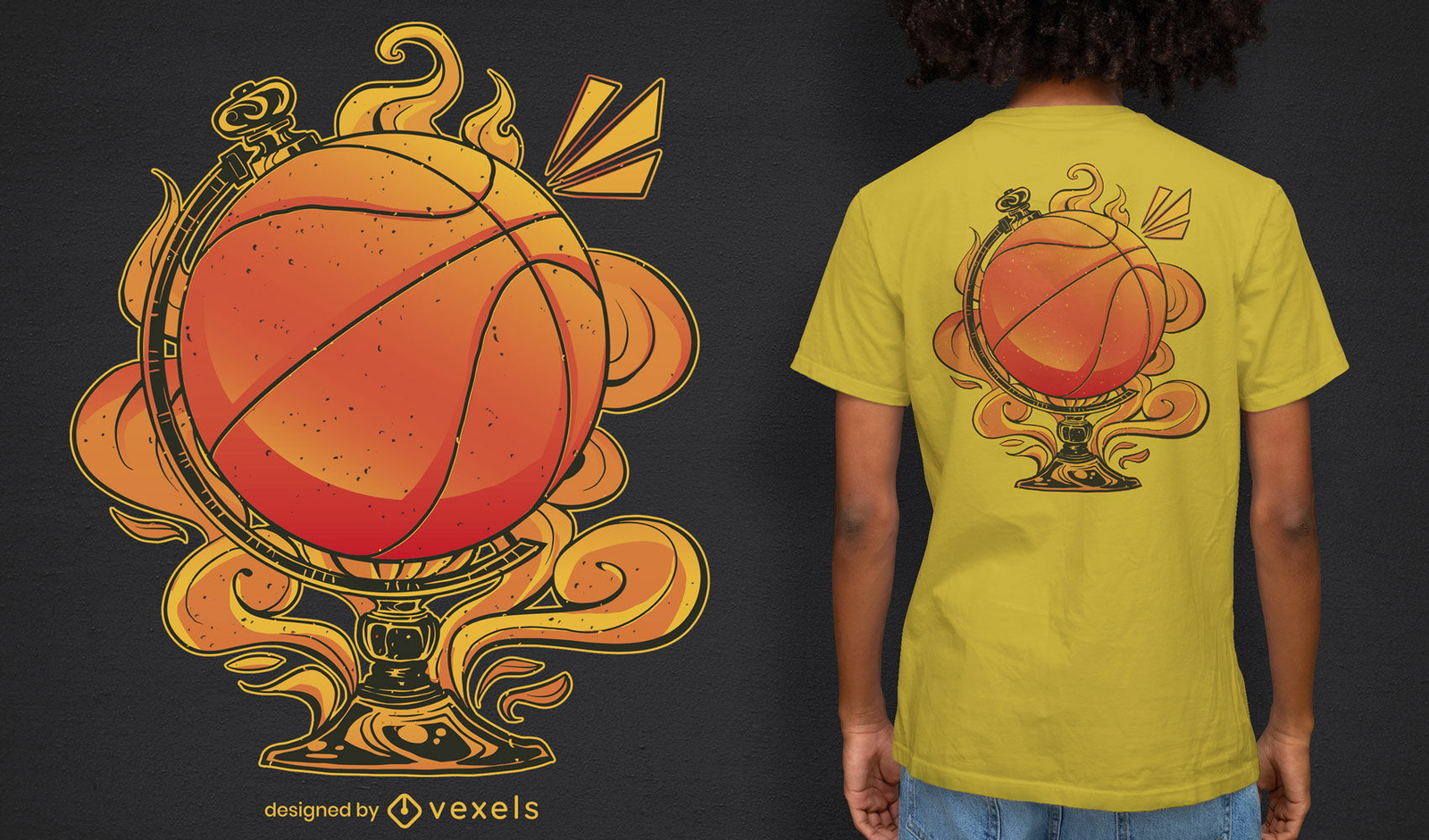 Diseño de camiseta de globo deportivo de baloncesto.