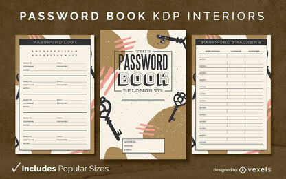 Passwortbuch abstraktes KDP-Innendesign
