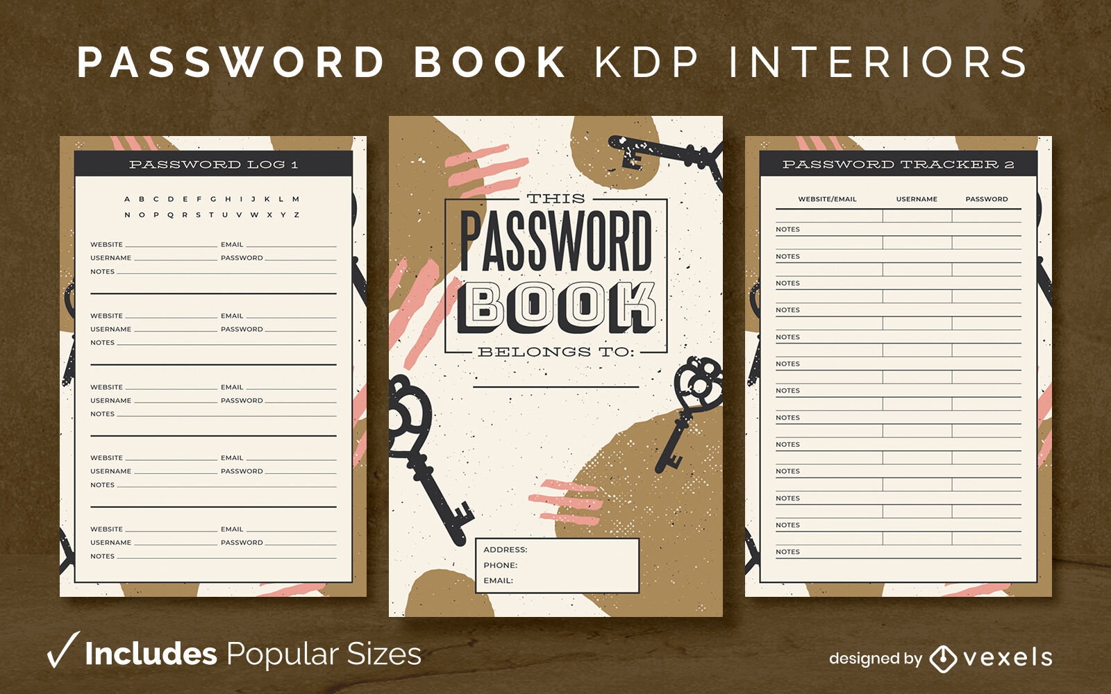 Password book abstract KDP interior design