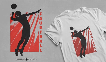 Mujer jugando faustball sport diseño de camiseta