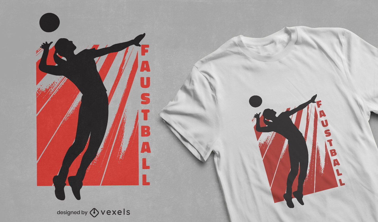 Mujer jugando faustball sport diseño de camiseta