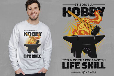 Design de camiseta de martelo de trabalho de ferreiro