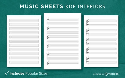 Prática de música de caligrafia KDP design de interiores