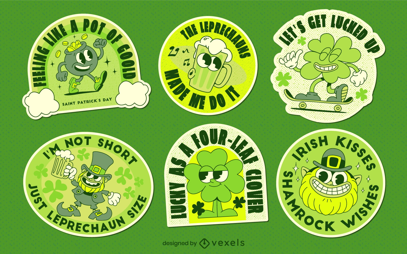 St patrick's day badges set