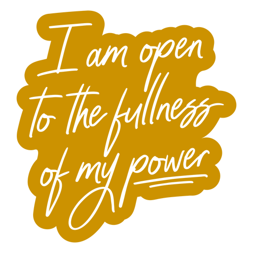 Power affirmation quote lettering