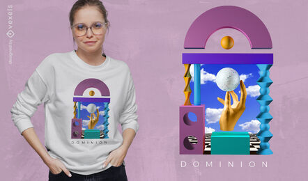 Konzeptionelles abstraktes Hand-PSD-T-Shirt-Design