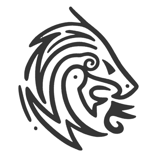Icono de león tribal vikingos Diseño PNG