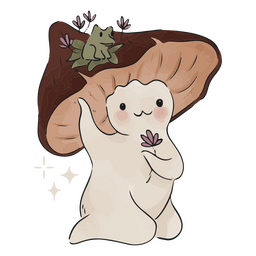 Pilz und Frosch süßer Charakter PNG-Design
