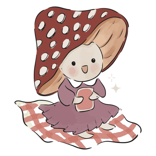 Mushroom character picnic
