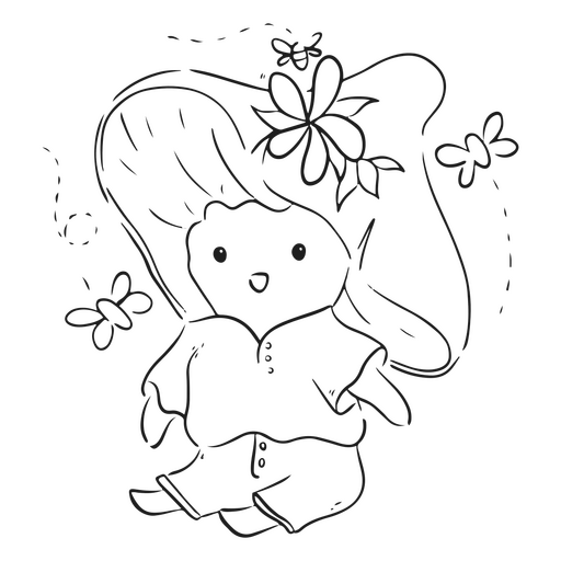 Fungi character with flowers PNG Design