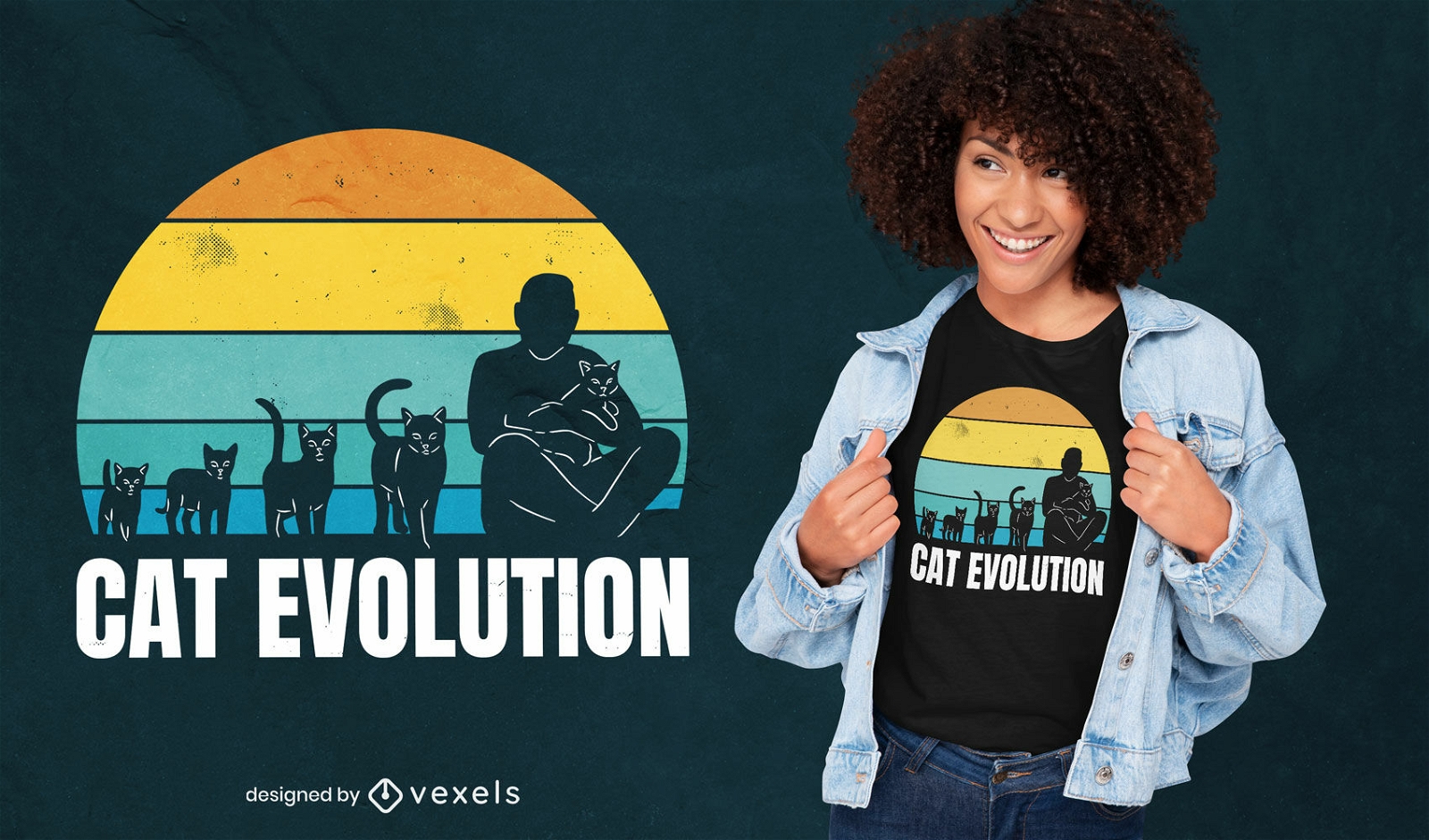 Katze Evolution Haustier T-Shirt Design