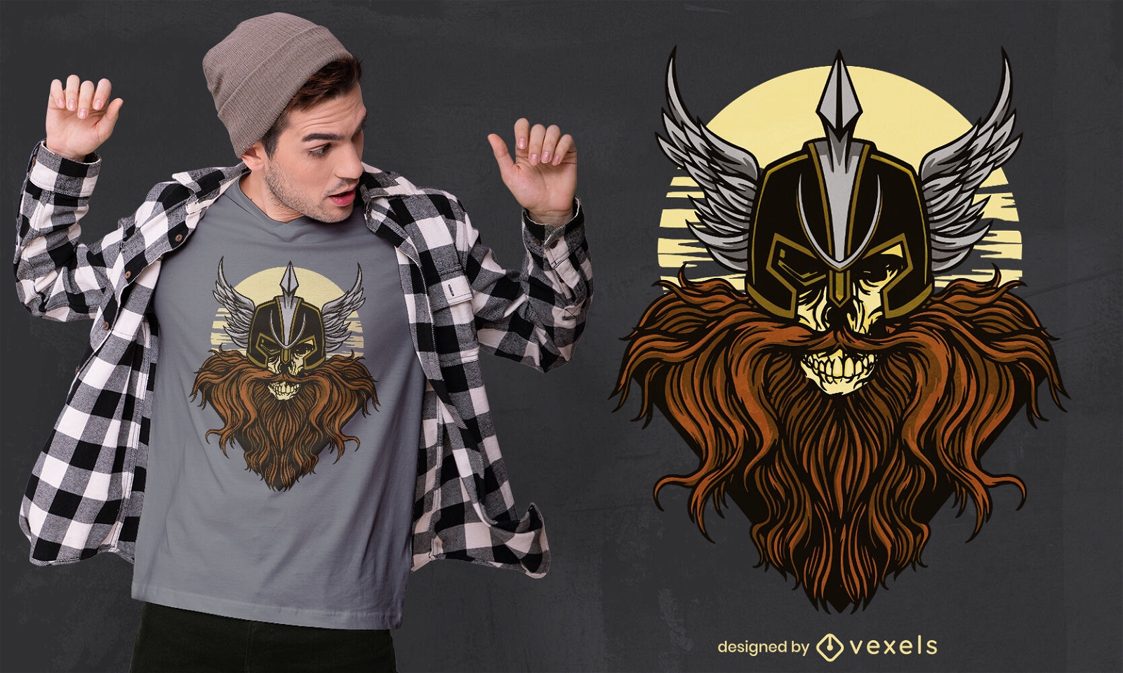 Viking skull helmet t-shirt design