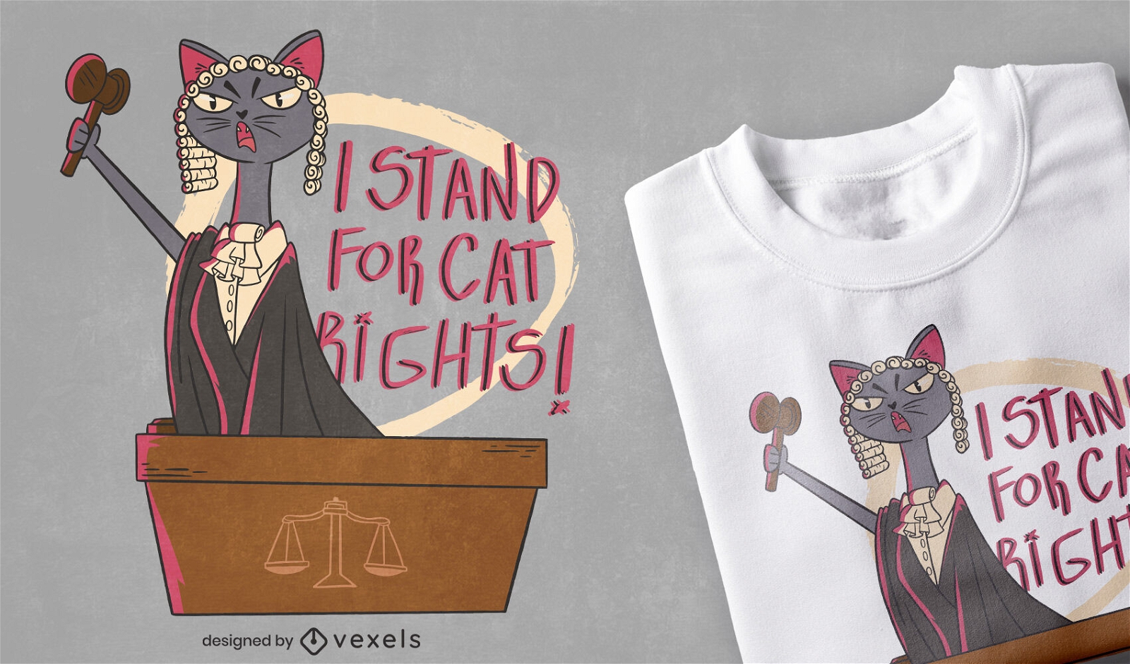 Soporte para el dise?o de camisetas de los derechos de los gatos.