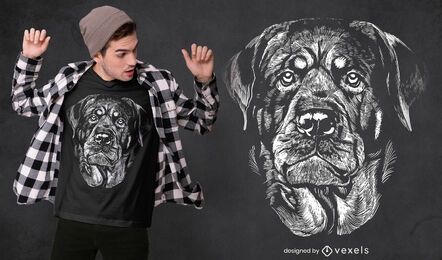 Diseño de camiseta de raza de perro rottweiler