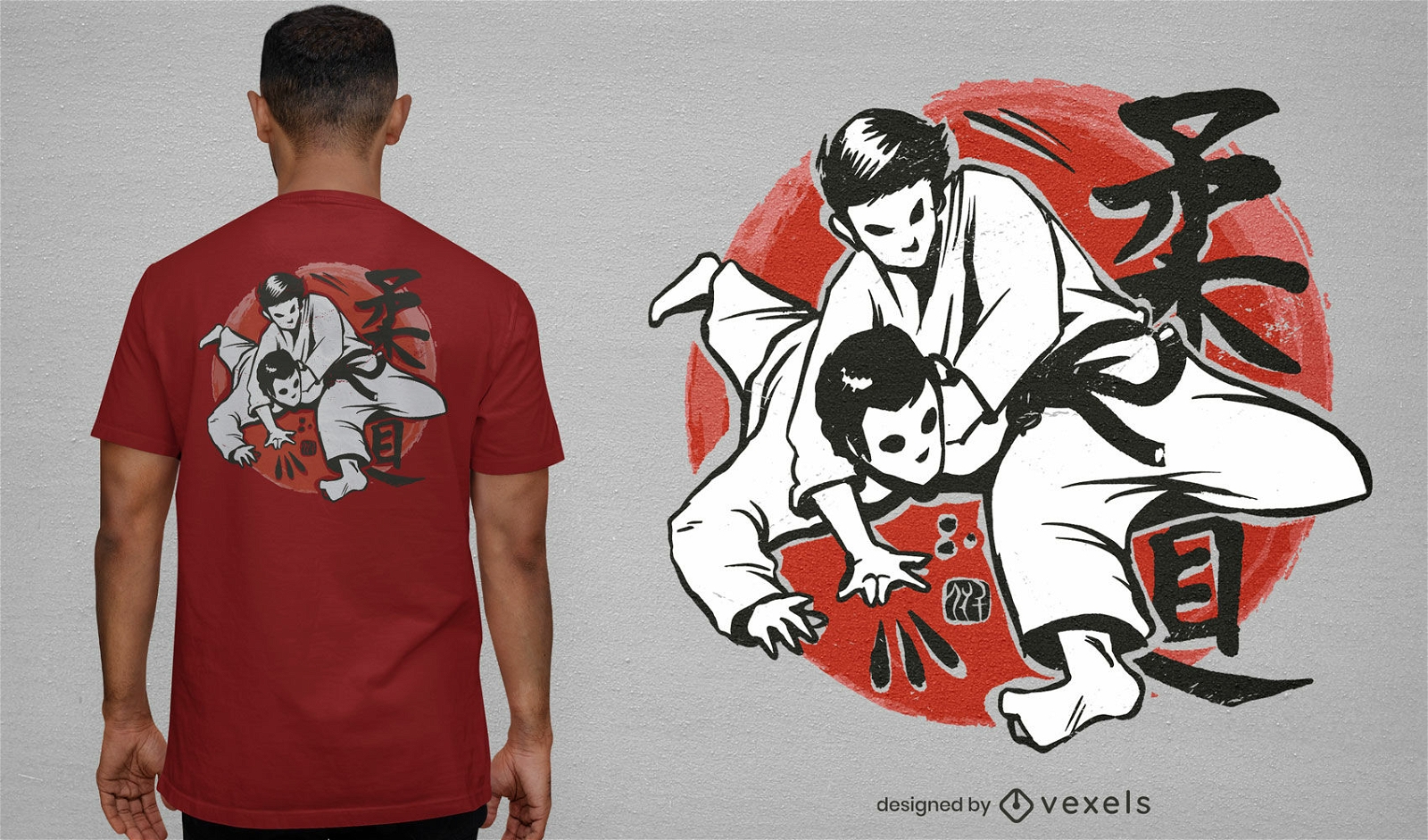 Diseño de camiseta de estrangulamiento de judo
