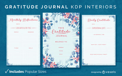 Plantilla de diario floral de agradecimiento KDP Interior Design