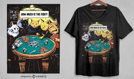 Katzen spielen Pokerspiel T-Shirt PSD