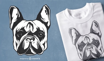 Diseño de camiseta de perro bulldog francés