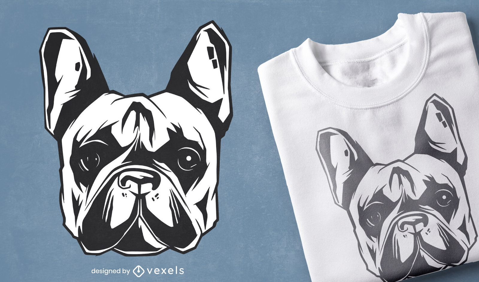 Diseño de camiseta de perro bulldog francés