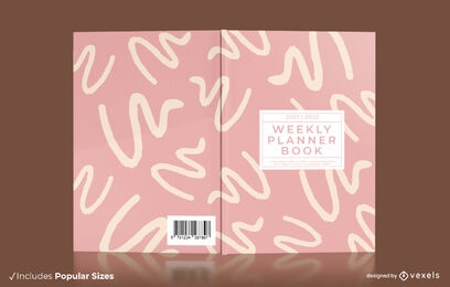 Pastel weekly planner book cover design
