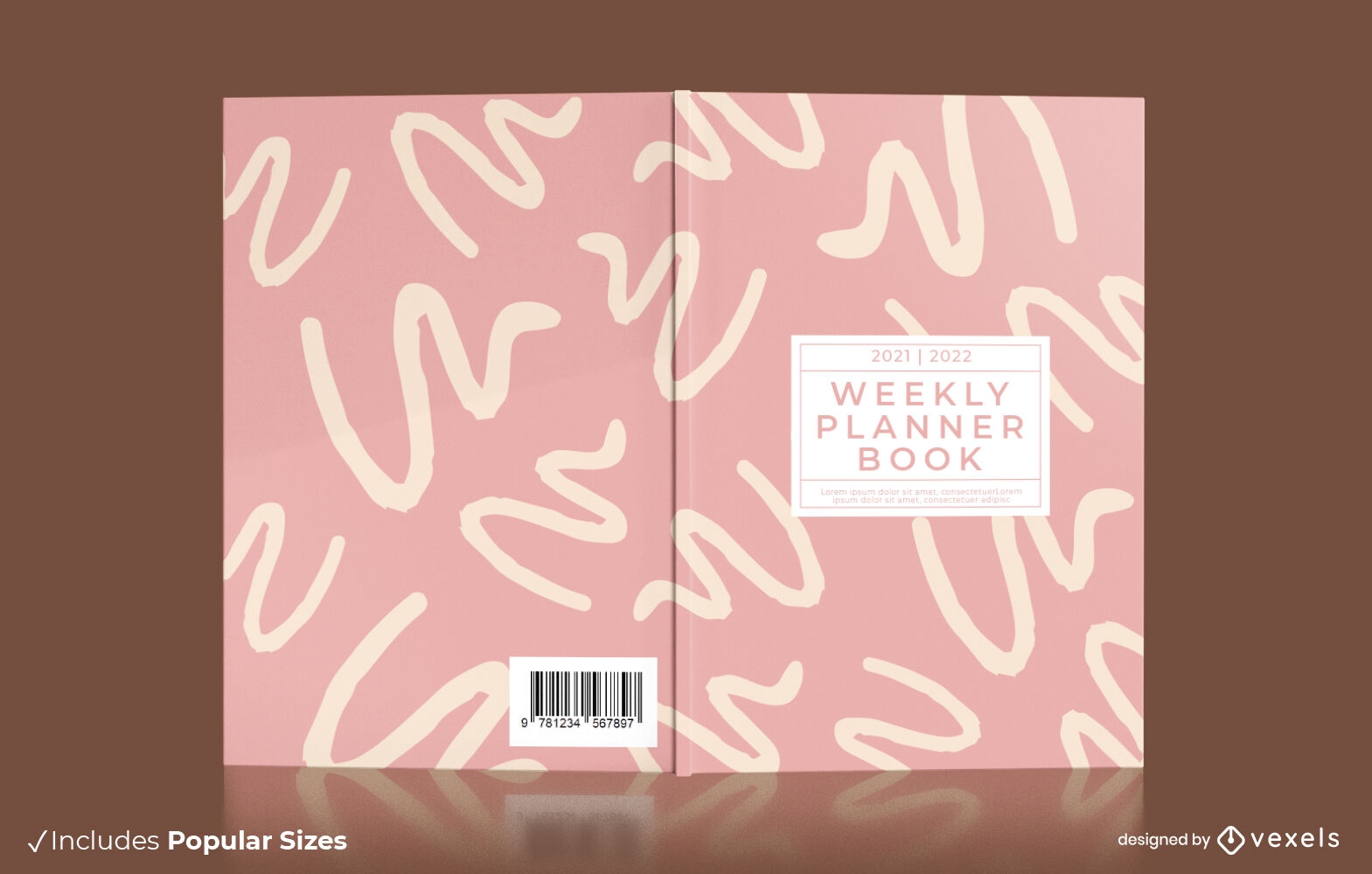 Design de capa de livro de planejador semanal pastel