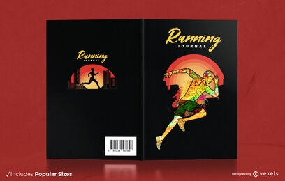 Design de capa de livro de diário de corrida