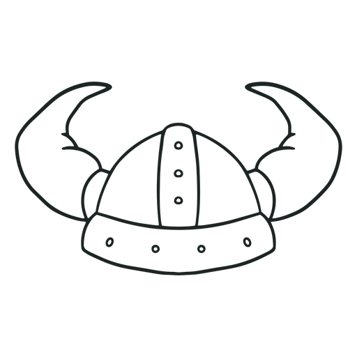 Viking helmet horns stroke PNG Design