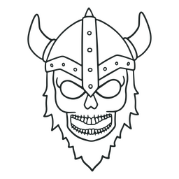 Viking skull stroke PNG Design Transparent PNG